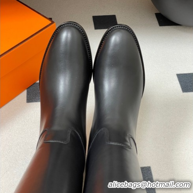 Unique Style Hermes Jumping Boots in Calfskin with Studs Kelly Strap Black 2025 H082002 0820015