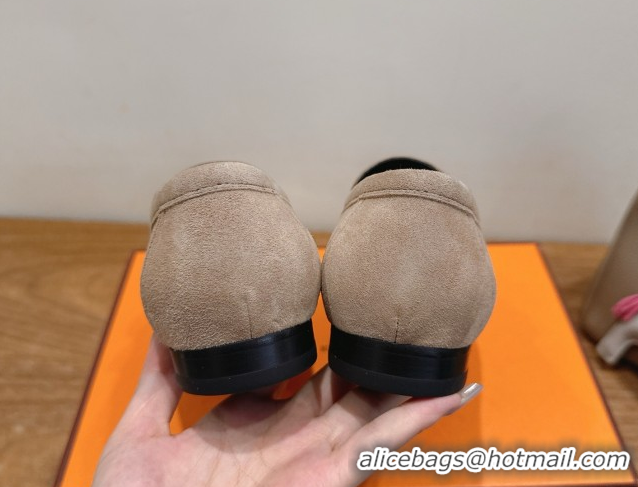 Good Looking Hermes Paris Loafers in Suede with H Grey 2025 H082005 0820041