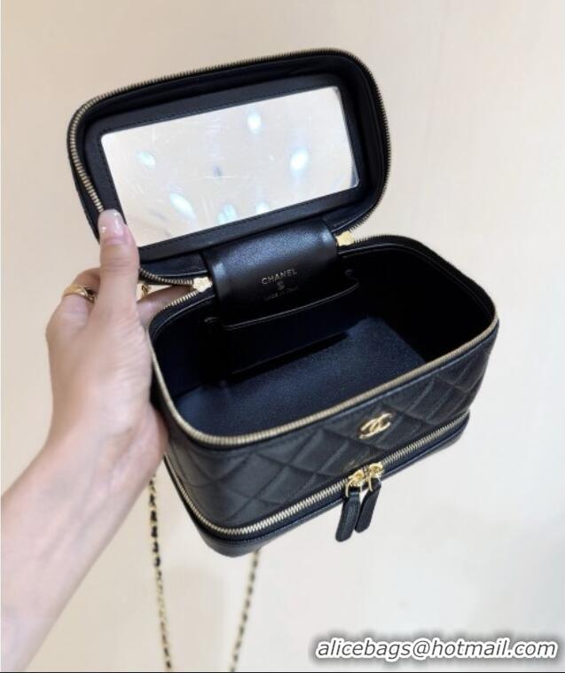 Good Taste Chanel Grained Calfskin Long Vanity with Chain AP4688 Black 2025 Top Quality