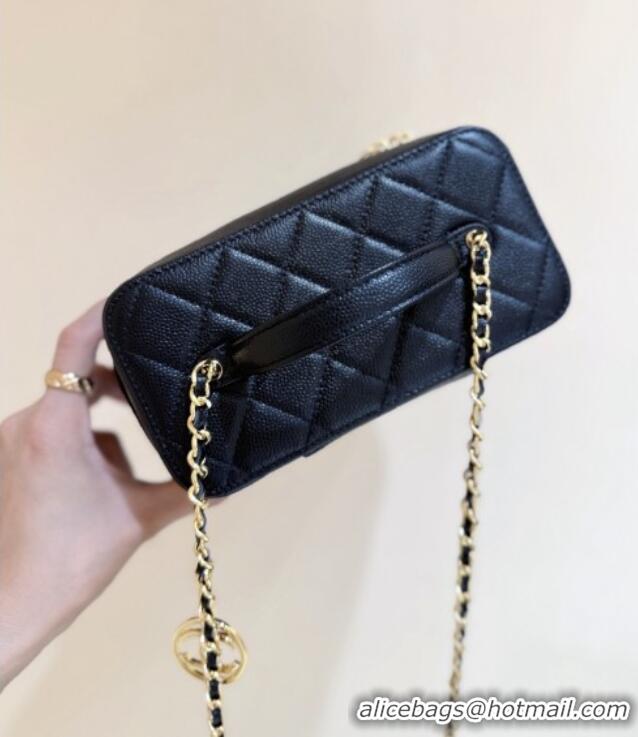 Good Taste Chanel Grained Calfskin Long Vanity with Chain AP4688 Black 2025 Top Quality