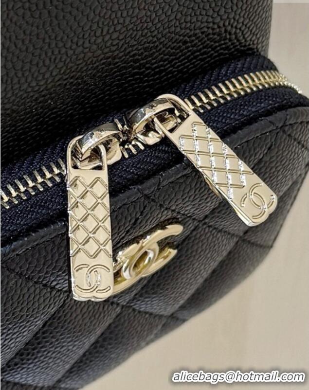 Best Price Chanel Clutch with Chain in Grained Shiny Calfskin AP4775 Black 2025 Top Quality