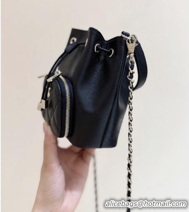 Best Price Chanel Clutch with Chain in Grained Shiny Calfskin AP4775 Black 2025 Top Quality