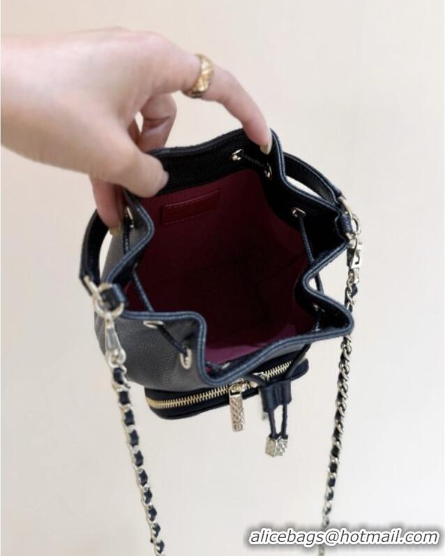 Best Price Chanel Clutch with Chain in Grained Shiny Calfskin AP4775 Black 2025 Top Quality