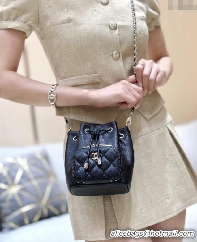 Best Price Chanel Clutch with Chain in Grained Shiny Calfskin AP4775 Black 2025 Top Quality