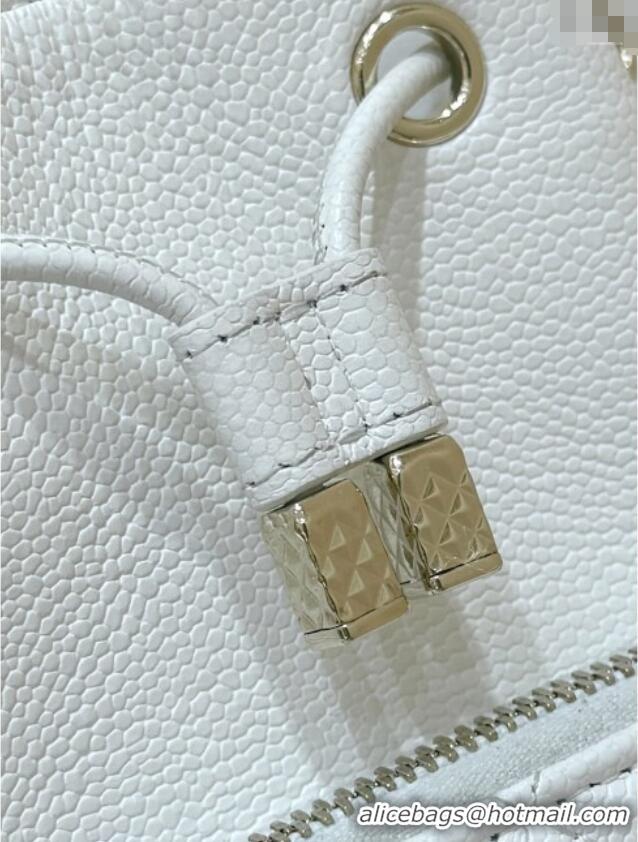 Top Grade Chanel Clutch with Chain in Grained Shiny Calfskin AP4775 White 2025 Top Quality