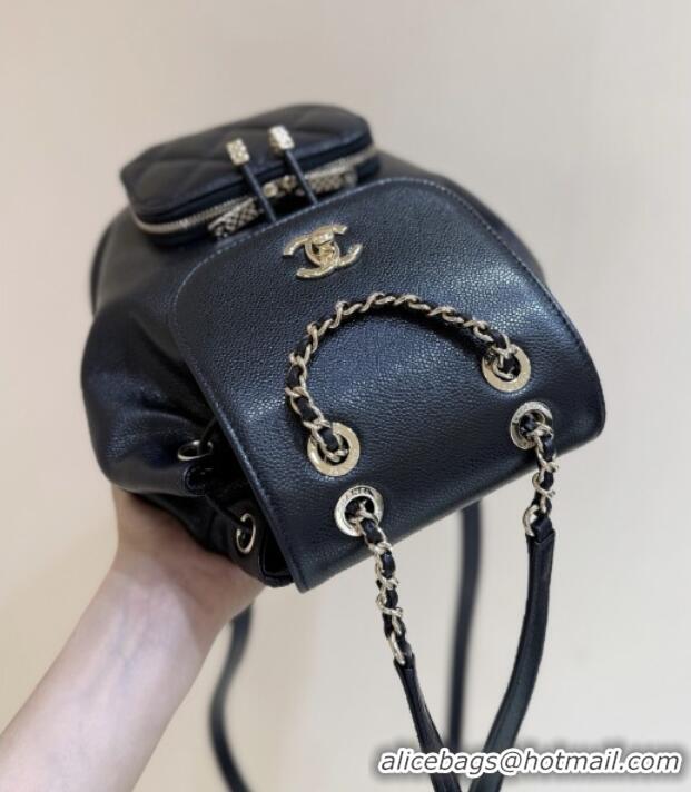 Top Grade Chanel Grained Calfskin Mini Backpack AS3530 Black Top Quality