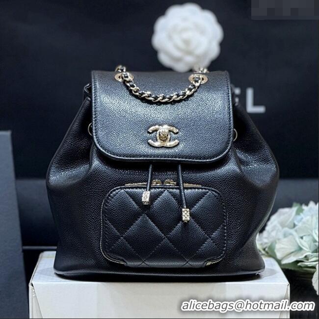 Top Grade Chanel Grained Calfskin Mini Backpack AS3530 Black Top Quality