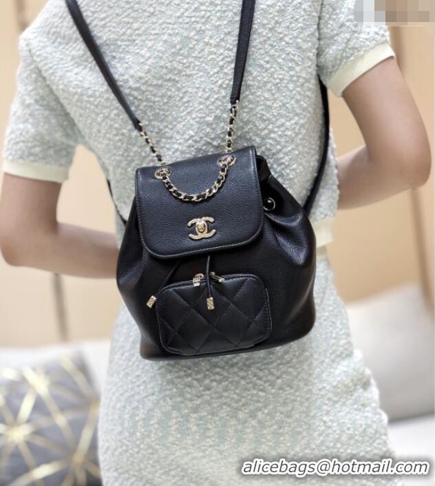 Top Grade Chanel Grained Calfskin Mini Backpack AS3530 Black Top Quality