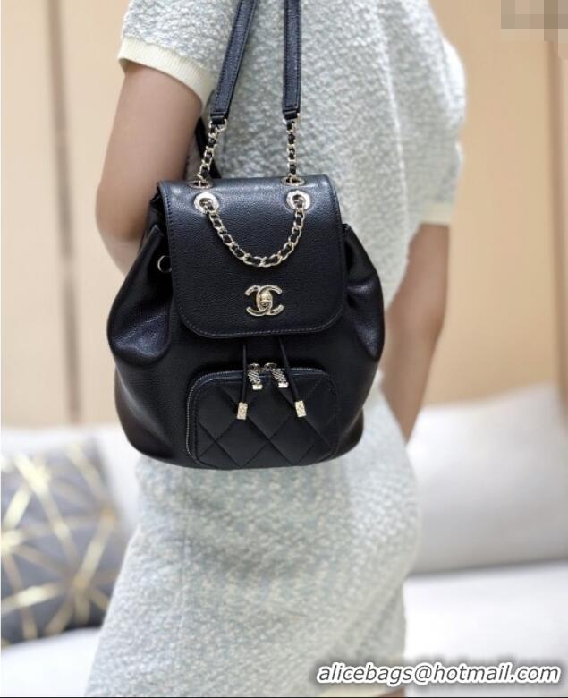 Top Grade Chanel Grained Calfskin Mini Backpack AS3530 Black Top Quality