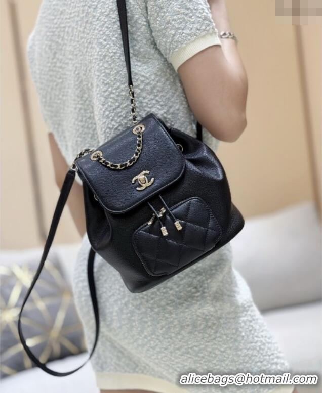 Top Grade Chanel Grained Calfskin Mini Backpack AS3530 Black Top Quality