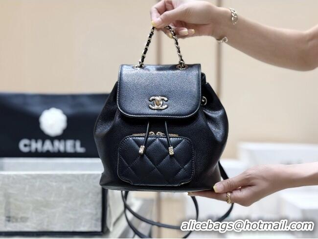 Top Grade Chanel Grained Calfskin Mini Backpack AS3530 Black Top Quality