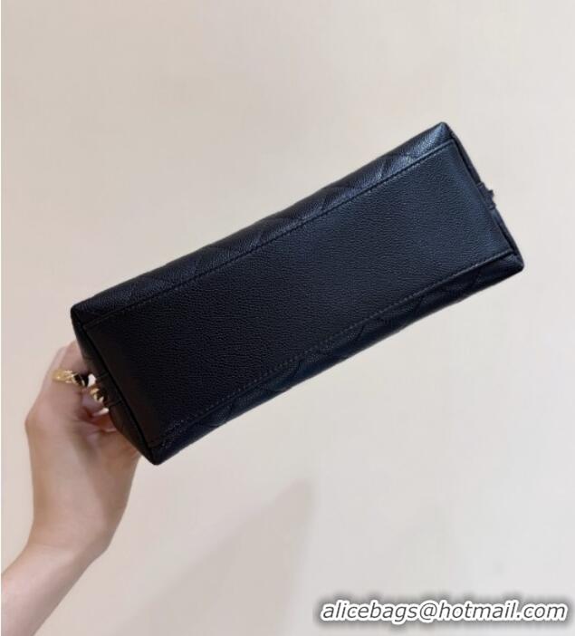Buy Discount Chanel Pouch in Grained Shiny Calfskin AP4700 Black 2025 Top Quality