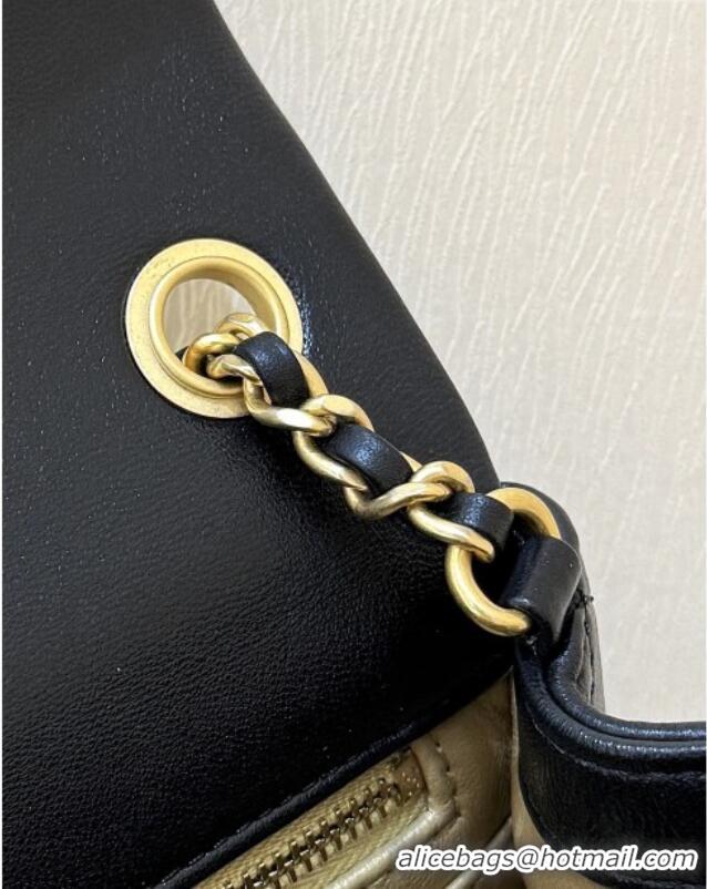Best Price Chanel Shiny Lambskin Mini Square Flap Bag with CC Chain AS5758 Black 2025 Top Quality