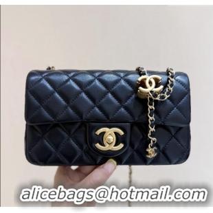 Modern Classic Chanel Shiny Lambskin Mini Flap Bag with CC Chain AS5759 Black 2025 Top Quality