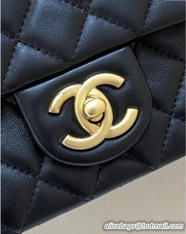Modern Classic Chanel Shiny Lambskin Mini Flap Bag with CC Chain AS5759 Black 2025 Top Quality
