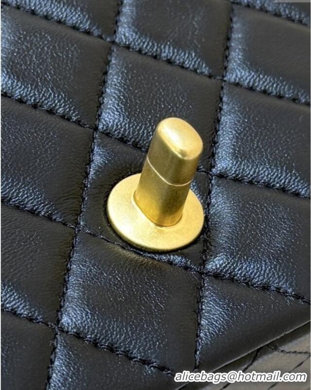 Modern Classic Chanel Shiny Lambskin Mini Flap Bag with CC Chain AS5759 Black 2025 Top Quality