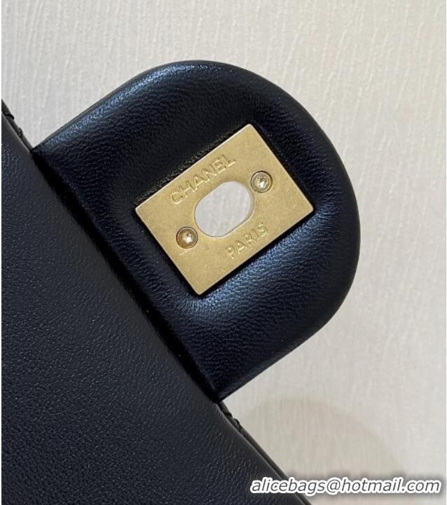 Modern Classic Chanel Shiny Lambskin Mini Flap Bag with CC Chain AS5759 Black 2025 Top Quality