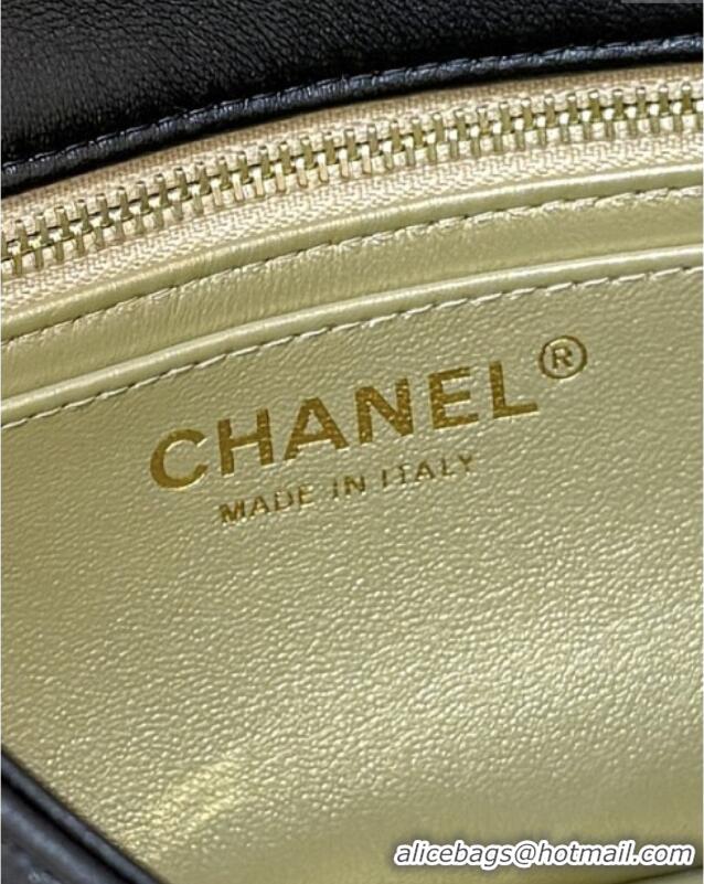 Modern Classic Chanel Shiny Lambskin Mini Flap Bag with CC Chain AS5759 Black 2025 Top Quality