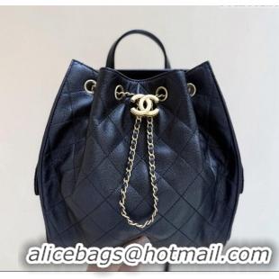 Big Discount Chanel Grained Calfskin 25 Medium Backpack Bag AS5600 Black 2025 Top Quality