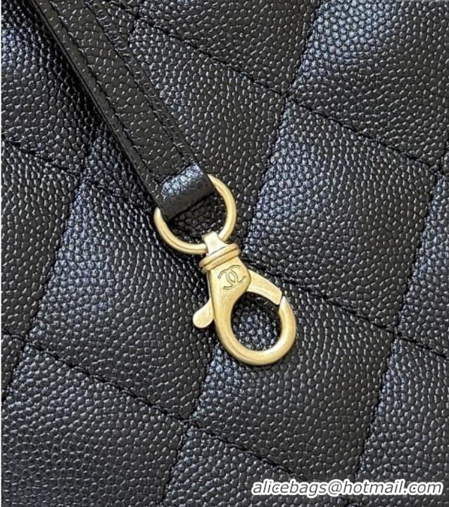 Big Discount Chanel Grained Calfskin 25 Medium Backpack Bag AS5600 Black 2025 Top Quality