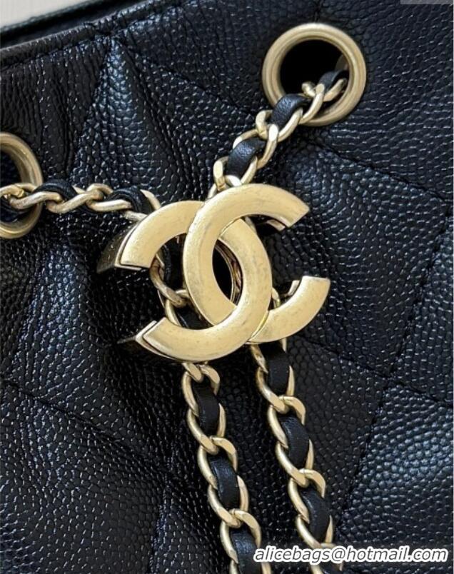 Big Discount Chanel Grained Calfskin 25 Medium Backpack Bag AS5600 Black 2025 Top Quality