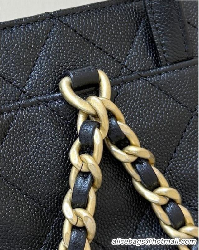 Big Discount Chanel Grained Calfskin 25 Medium Backpack Bag AS5600 Black 2025 Top Quality