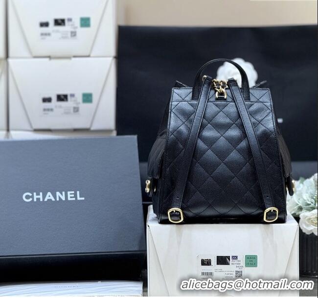 Big Discount Chanel Grained Calfskin 25 Medium Backpack Bag AS5600 Black 2025 Top Quality