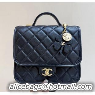 Discount Chanel Grained Shiny Calfskin Backpack AS5715 Black 2025 Top Quality