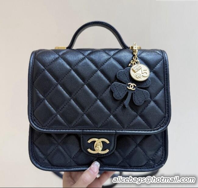 Discount Chanel Grained Shiny Calfskin Backpack AS5715 Black 2025 Top Quality