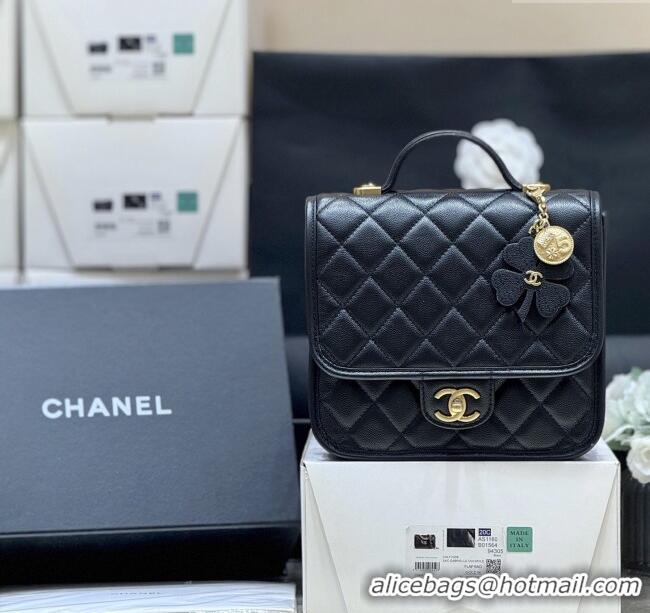 Discount Chanel Grained Shiny Calfskin Backpack AS5715 Black 2025 Top Quality