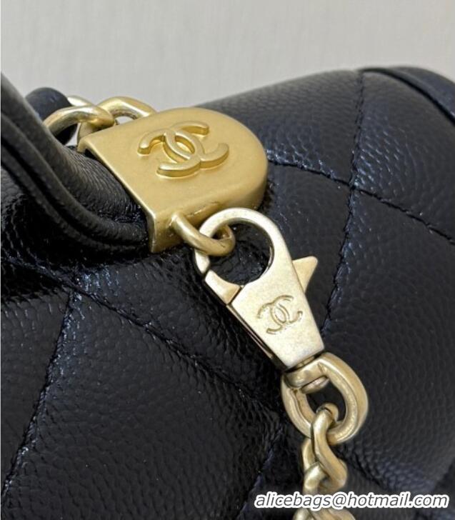Discount Chanel Grained Shiny Calfskin Backpack AS5715 Black 2025 Top Quality