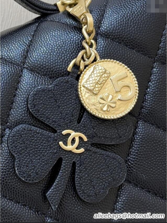 Discount Chanel Grained Shiny Calfskin Backpack AS5715 Black 2025 Top Quality