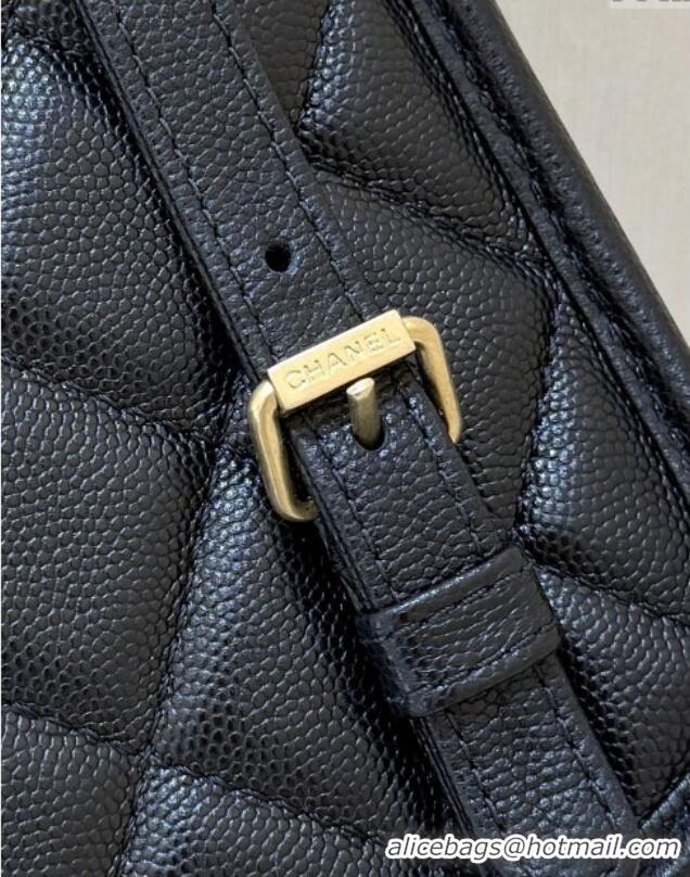 Discount Chanel Grained Shiny Calfskin Backpack AS5715 Black 2025 Top Quality
