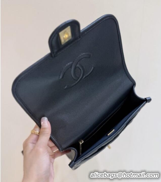 Discount Chanel Grained Shiny Calfskin Backpack AS5715 Black 2025 Top Quality