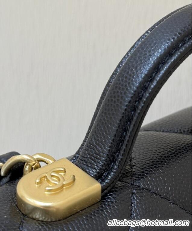 Discount Chanel Grained Shiny Calfskin Backpack AS5715 Black 2025 Top Quality
