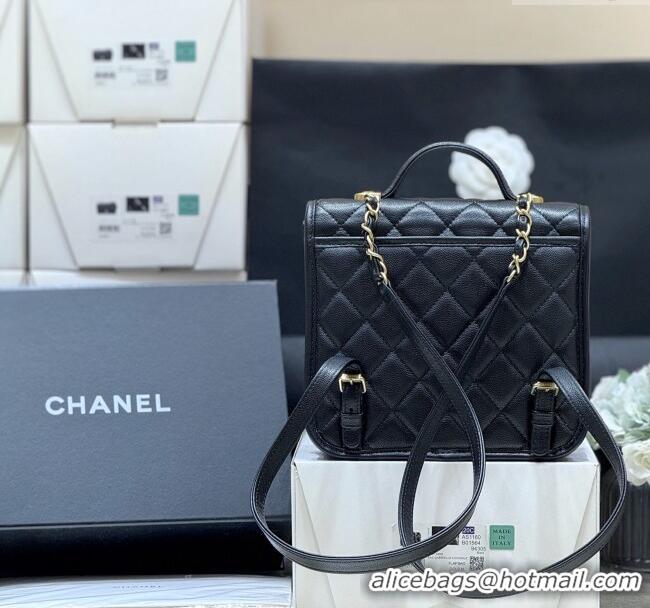 Discount Chanel Grained Shiny Calfskin Backpack AS5715 Black 2025 Top Quality