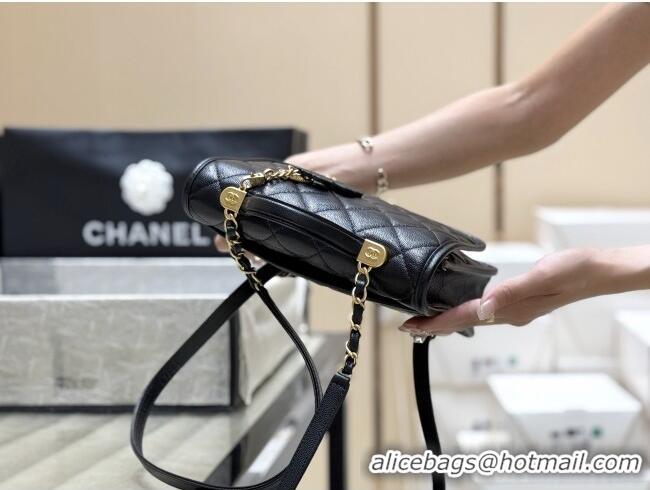 Discount Chanel Grained Shiny Calfskin Backpack AS5715 Black 2025 Top Quality
