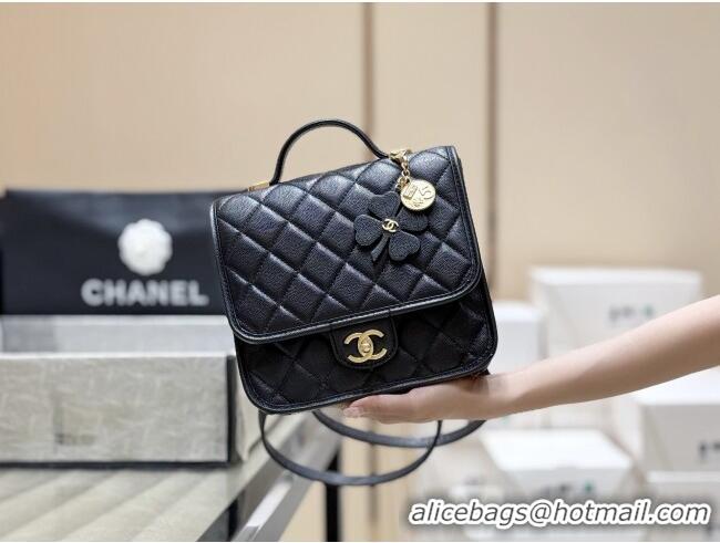 Discount Chanel Grained Shiny Calfskin Backpack AS5715 Black 2025 Top Quality