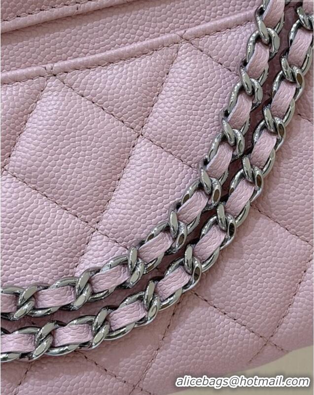 Pretty Style Chanel Shiny Grained Calfskin Vanity with Chain and Star AP4854 Pink 2025 Top Quality
