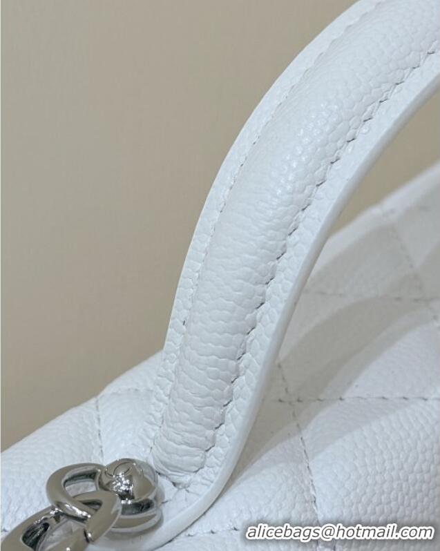 Well Crafted Chanel Shiny Grained Calfskin Vanity with Chain and Star AP4854 White 2025 Top Quality