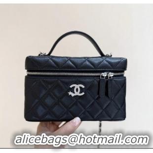 Most Popular Chanel Shiny Grained Calfskin Vanity with Chain and Star AP4854 Black 2025 Top Quality