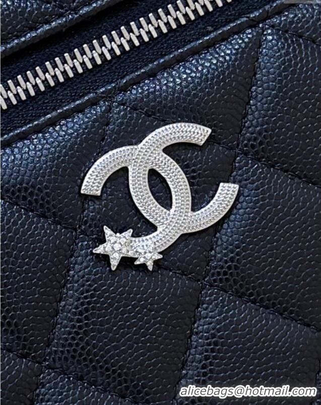 Most Popular Chanel Shiny Grained Calfskin Vanity with Chain and Star AP4854 Black 2025 Top Quality