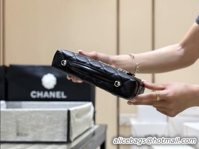 Most Popular Chanel Shiny Grained Calfskin Vanity with Chain and Star AP4854 Black 2025 Top Quality