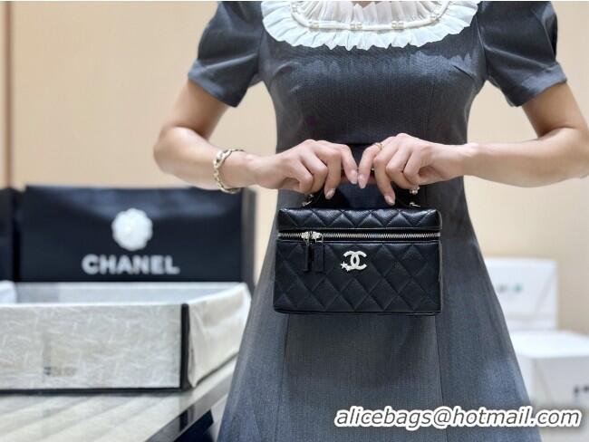 Most Popular Chanel Shiny Grained Calfskin Vanity with Chain and Star AP4854 Black 2025 Top Quality