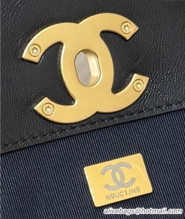 Shop Discount Chanel Small Tote Bag in Suede Calfskin & Shiny Lambskin AS5634 Grey/Black 2025 Top Quality
