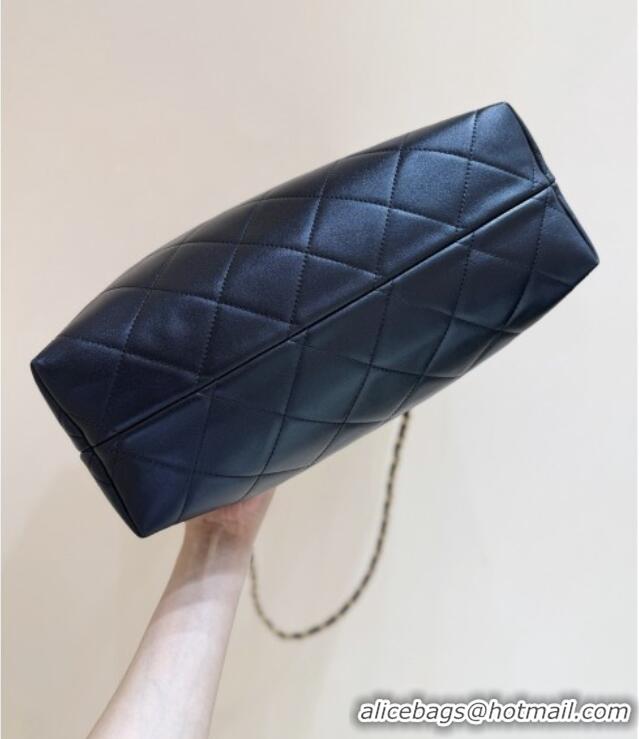 Shop Discount Chanel Small Tote Bag in Suede Calfskin & Shiny Lambskin AS5634 Grey/Black 2025 Top Quality