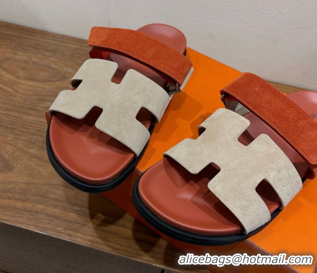 Best Luxury Hermes Chypre Slide Sandals in Suede Brown/Beige 2025 H082008 0820076