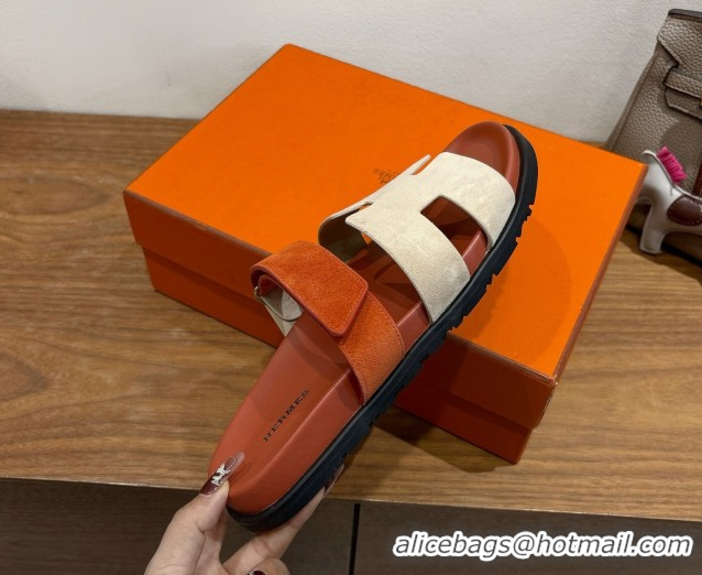 Best Luxury Hermes Chypre Slide Sandals in Suede Brown/Beige 2025 H082008 0820076