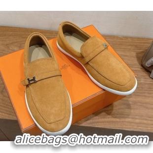 Best Grade Hermes Like Loafers in Suede Yellow 2025 H082009 0820103