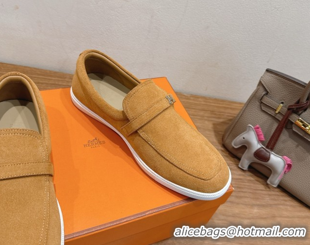 Best Grade Hermes Like Loafers in Suede Yellow 2025 H082009 0820103